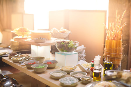 Breakfast buffet at the hotel or restaurant.