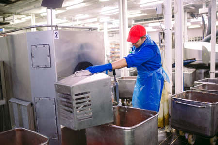 The meat in the Grinder. The meat industryの写真素材