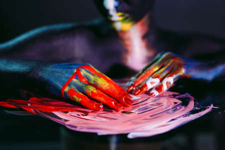 Creative make-up and beauty body art themeの写真素材