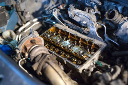 Disassembled motor vehicle for repairの写真素材