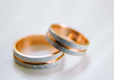 Wedding rings as a symbol of love and loyalty close up