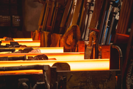 Hot billet bloom continuous casting, also called strand casting