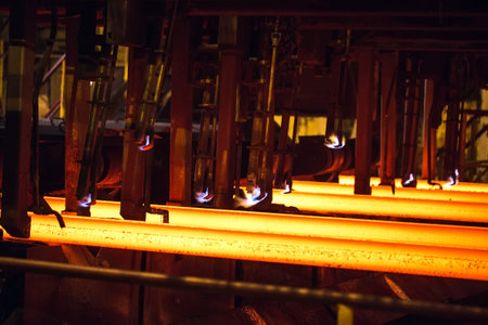 Hot billet bloom continuous casting, also called strand casting