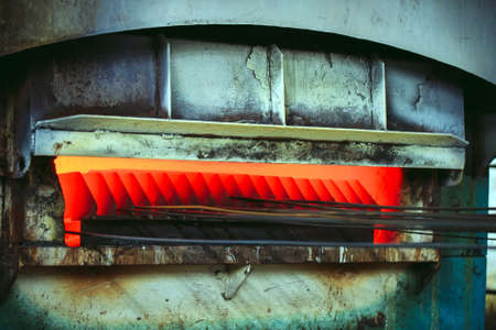 Rolled wire production at the metallurgical plantの写真素材