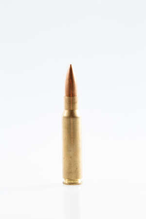 Hunting cartridges of caliber on a white background. 308 Winの写真素材