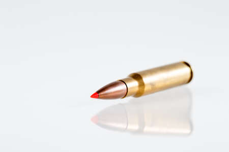 Hunting cartridges of caliber on a white background. 308 Winの写真素材
