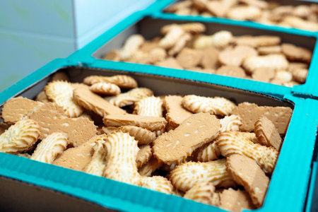 shortbread cookies with powdered sugar packaged in a boxes
