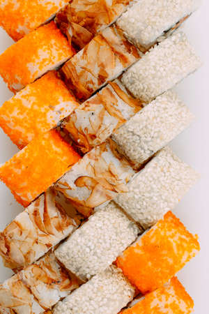 Many types of Shusha are stacked in a row.の写真素材