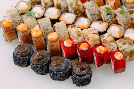 Many types of Shusha are stacked in a row.の写真素材