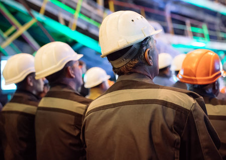 Strike of workers in a heavy industry.