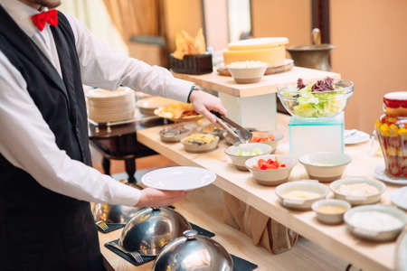Breakfast buffet at the hotel or restaurant.の写真素材