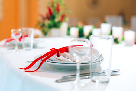 Wedding couples table on the wedding day