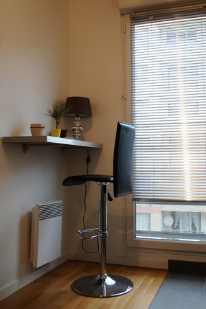 reception with leather chair and tableの写真素材