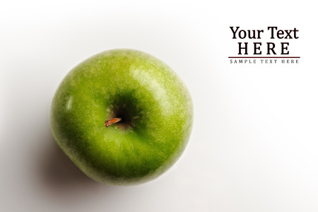 juicy apple top view with room for textの写真素材