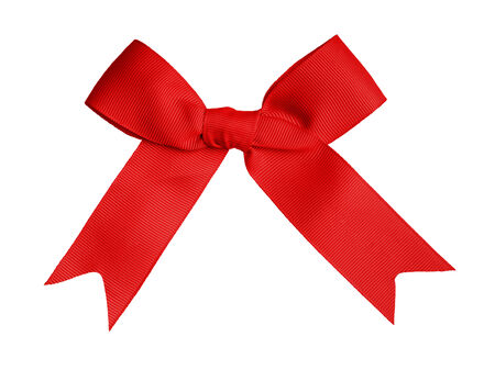 red bow isolated on whiteの写真素材