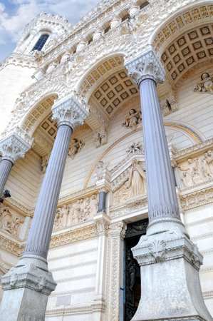 view of the basilica notre dame de fourviereのeditorial素材