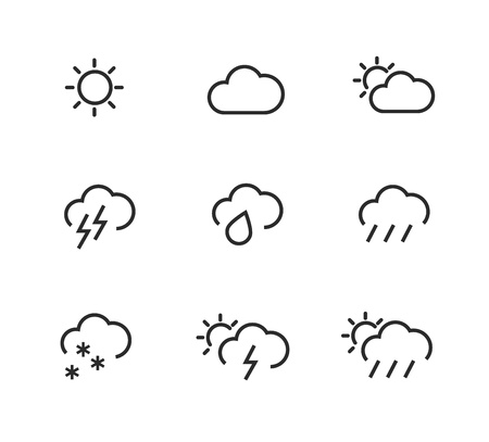 Simple stroked icons  Weather simbolsのイラスト素材