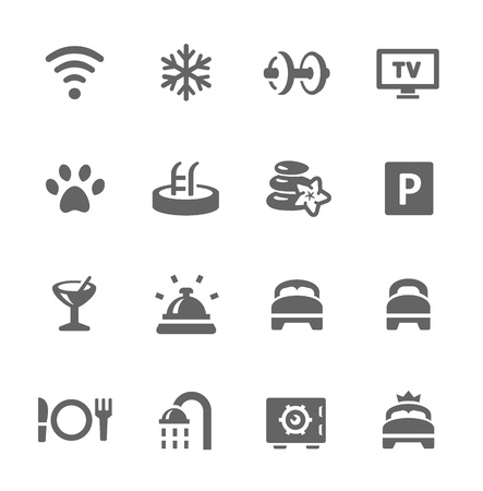 Simple icon set include main hotel features のイラスト素材