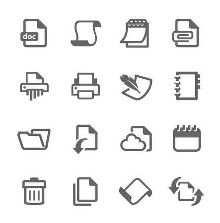 Simple set of documents related vector icons for your design のイラスト素材