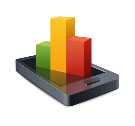 Smart Phone with a graph illustrationのイラスト素材