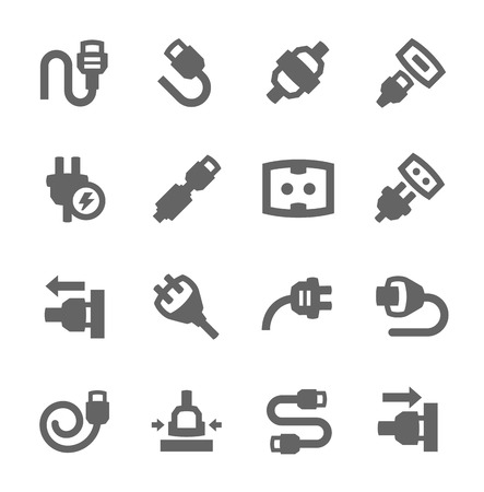Simple set of plug in related vector icons for your designのイラスト素材