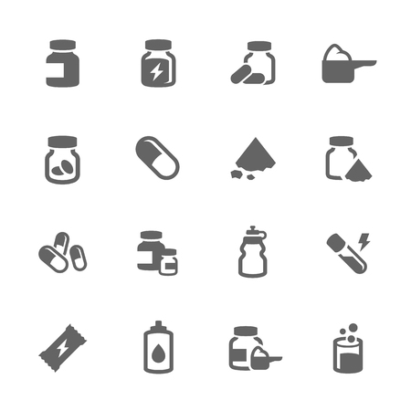 Simple Set of Sport Supplements Related Vector Icons for Your Design.のイラスト素材