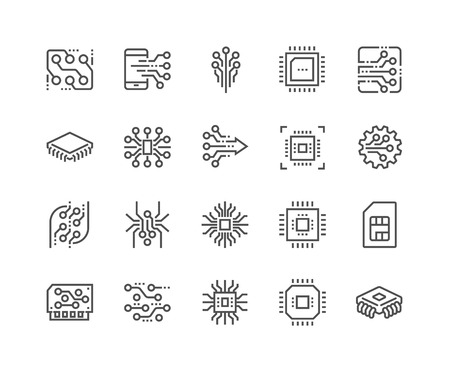 Line Electronics Iconsのイラスト素材