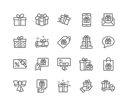 Line Gifts Iconsのイラスト素材