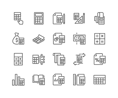 Line Calculation Iconsのイラスト素材