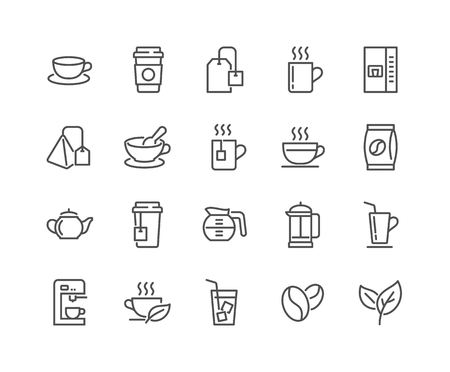 Line Coffee and Tea Iconsのイラスト素材