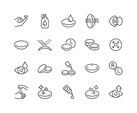 Line Eye Lens Iconsのイラスト素材