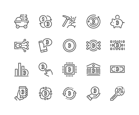 Line Bitcoin Iconsのイラスト素材