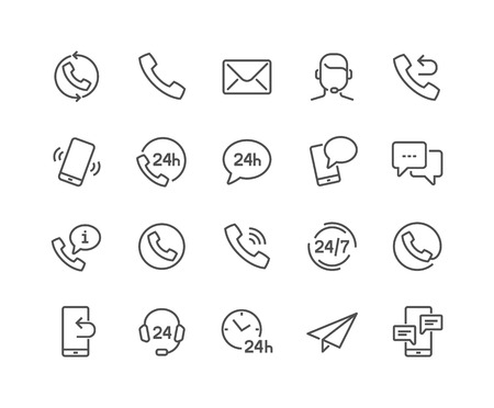 Line Contact Iconsのイラスト素材
