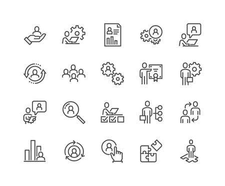 Line Business Management Iconsのイラスト素材