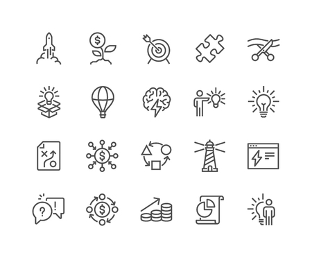 Line Startup Iconsのイラスト素材