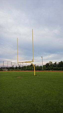 View of football goal post.の写真素材