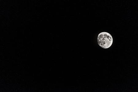 Moon and Stars in the skyの写真素材