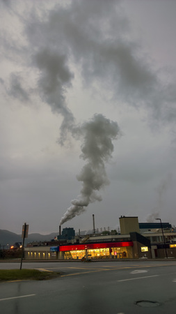 Smoke from a factoryのeditorial素材