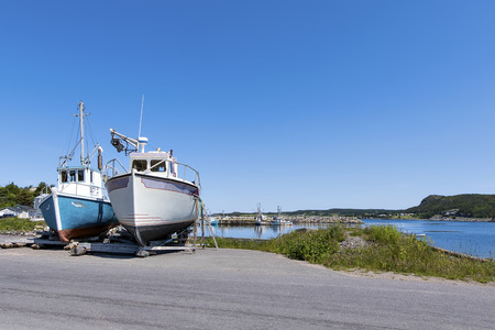 Fishing boats in a habour.のeditorial素材