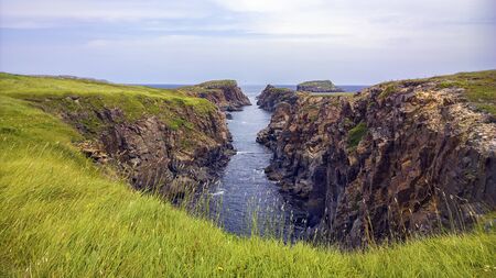 Newfoundland coast line in Canada.の写真素材