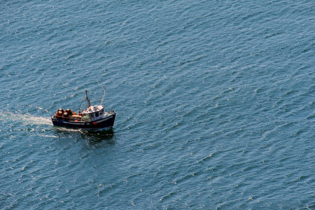 A marine vessel at sea