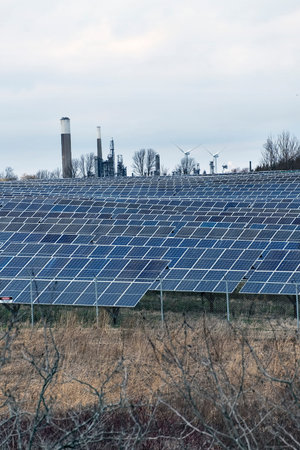 a modern day solar panel farm