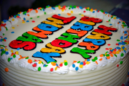 A Birthday Cake with writing