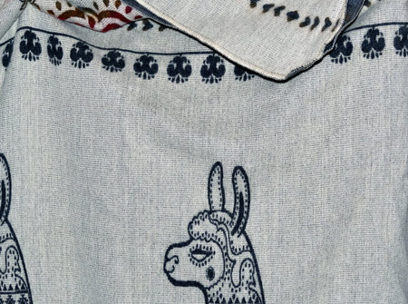 A lama design on textile