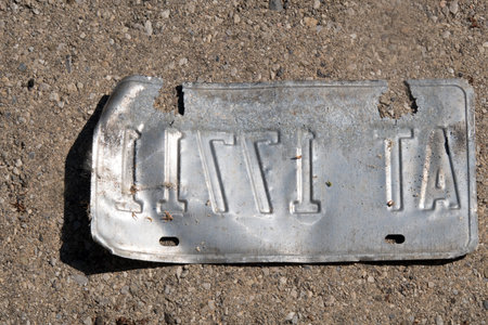 Plastic plate on the road with the inscription on the road.の写真素材