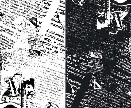Newspaper grunge b&wのイラスト素材