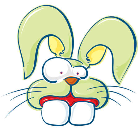 Crazy bunny - greenのイラスト素材