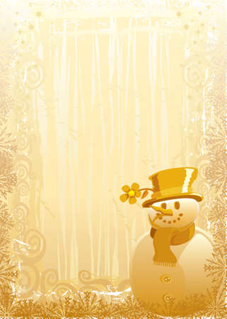 Gold Snowmanのイラスト素材