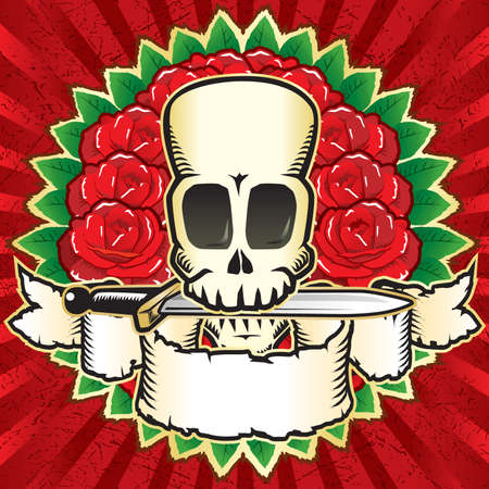 Skull & rosesのイラスト素材