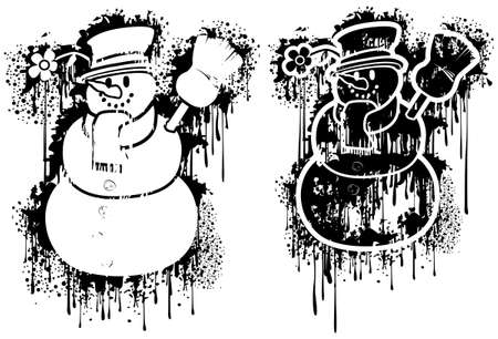 Grunge spray Snowmanのイラスト素材
